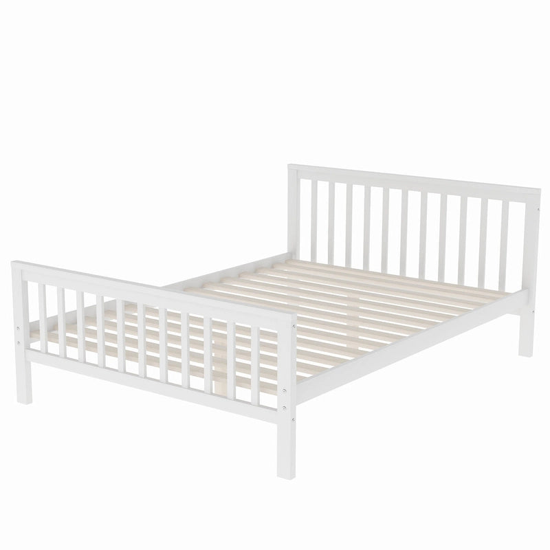 Hochbett in Einzelbettgröße über Bett in voller Größe mit Treppe
