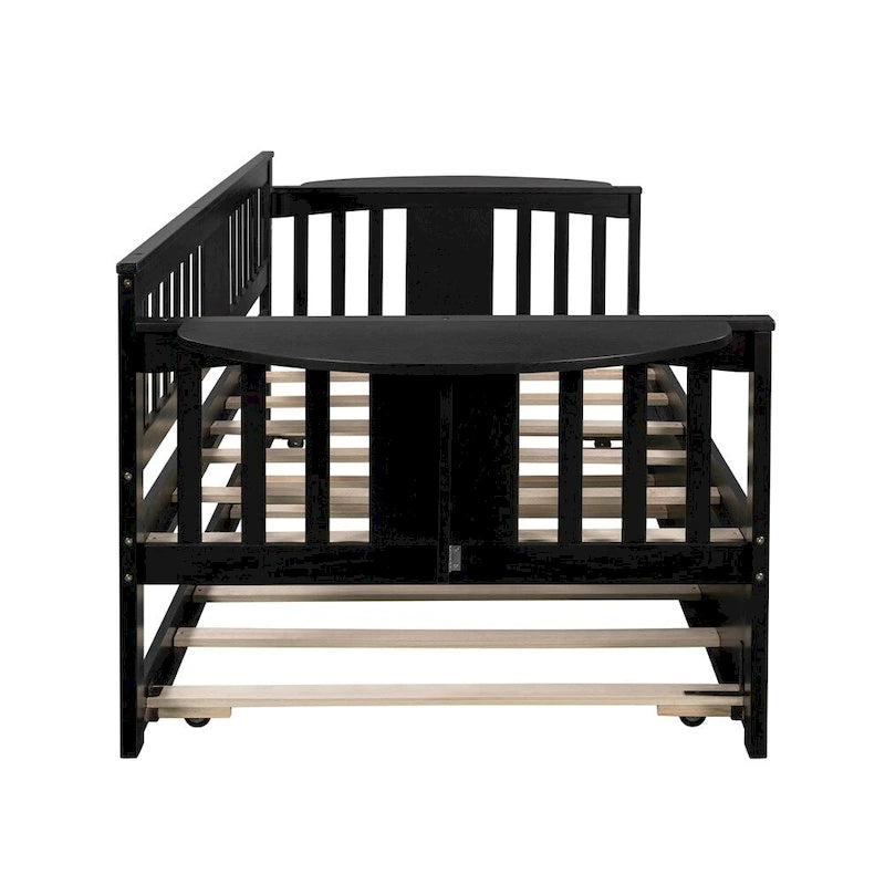 Holz-Tagesbett in Einzelbettgröße mit Ausziehbett, Sofabett für Schlafzimmer und Wohnzimmer