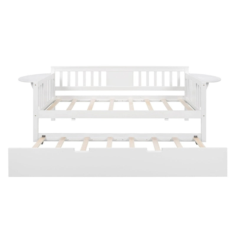 Lit banquette jumeau en bois avec lit gigogne, canapé-lit pour chambre et salon
