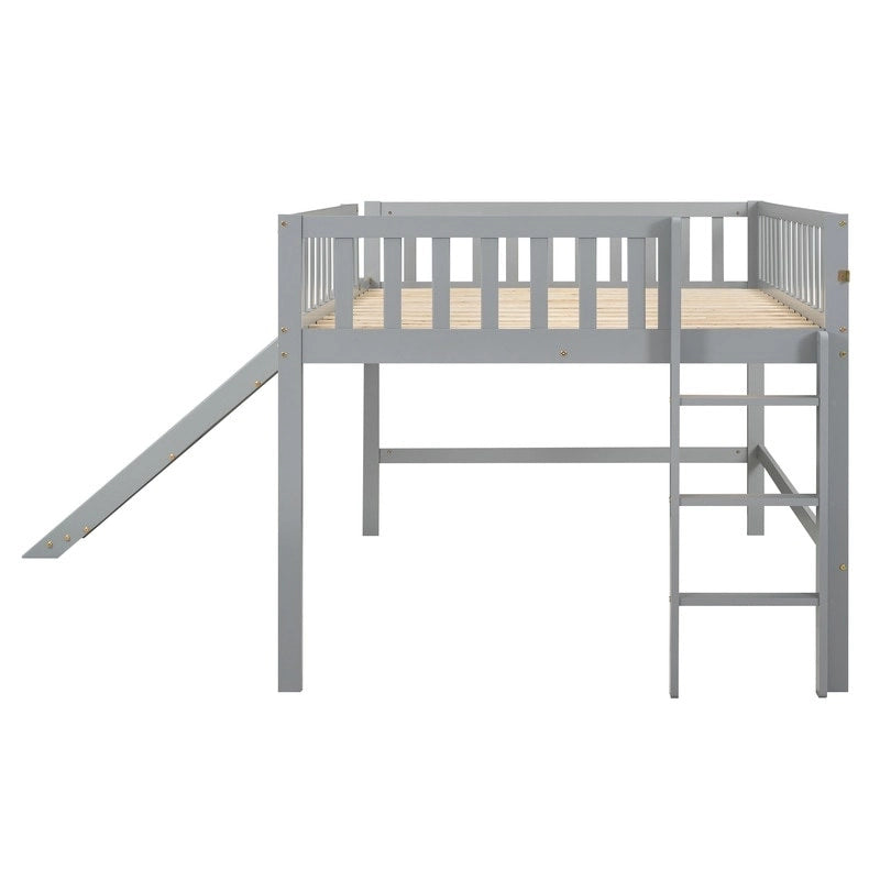 Cama alta baja matrimonial con escalera y tobogán