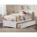 Cama de plataforma con piecero y cama nido Twin