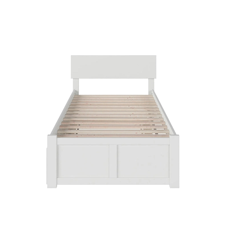 Cama de plataforma con piecero y cama nido Twin