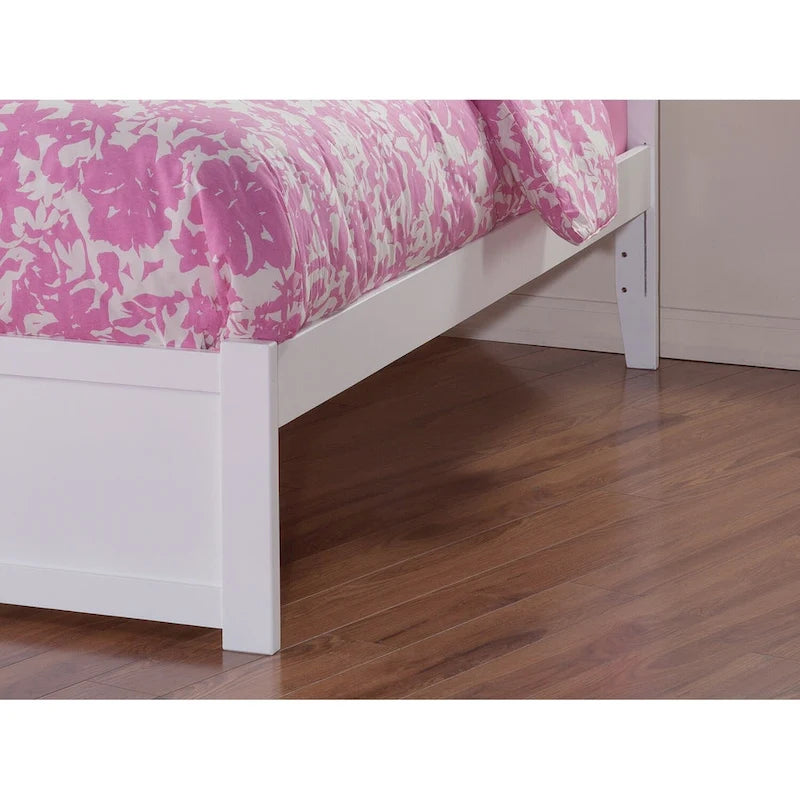 Cama de plataforma con piecero y cama nido Twin