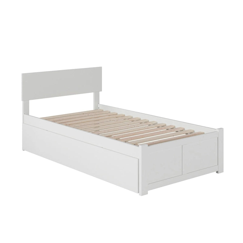 Cama de plataforma con piecero y cama nido Twin