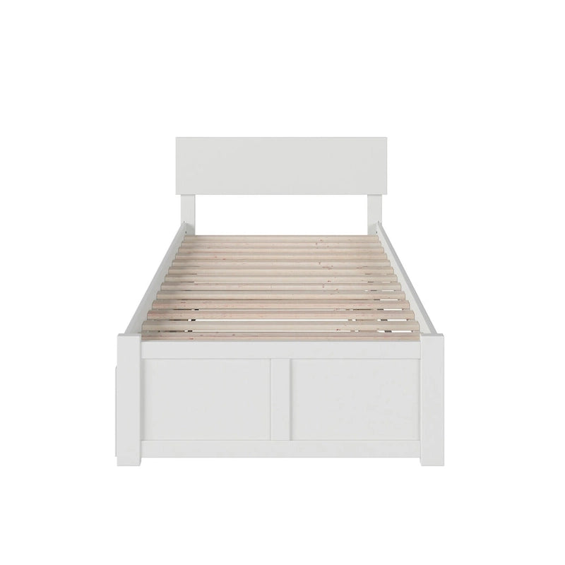 Cama de plataforma con piecero y cama nido Twin