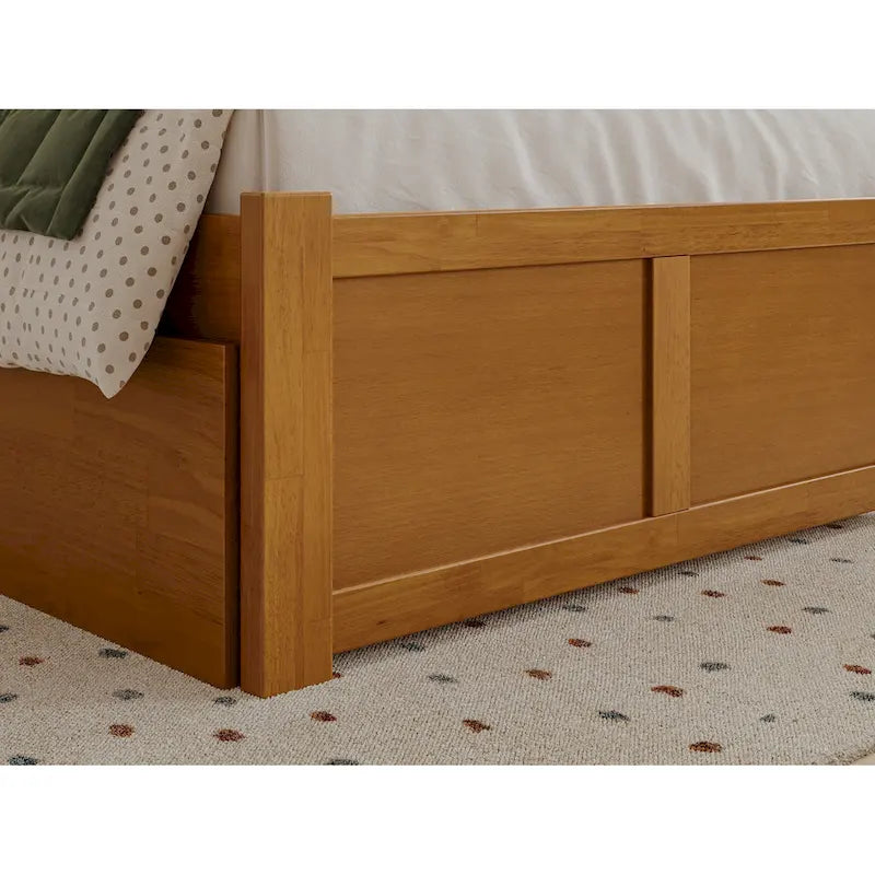 Cama de plataforma con piecero y cama nido Twin