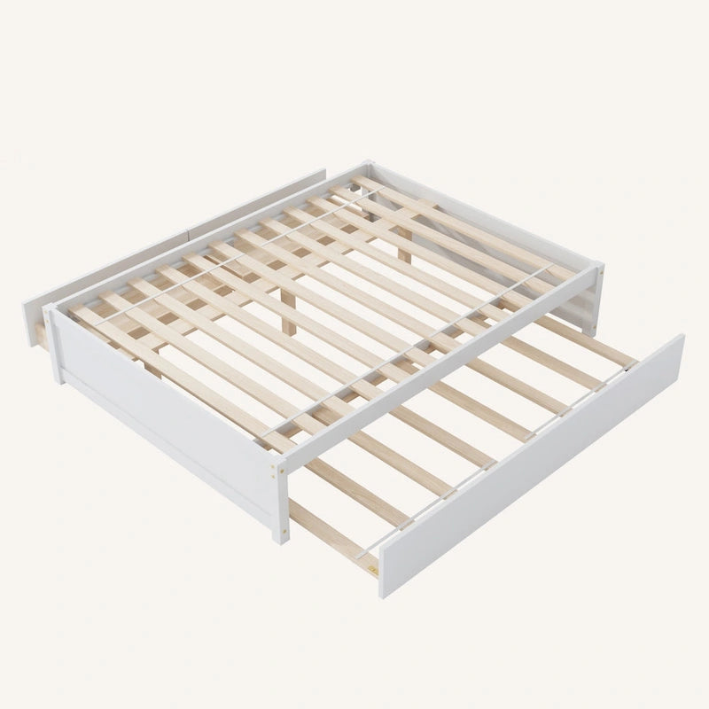 Letto matrimoniale con letto estraibile singolo e 2 cassetti
