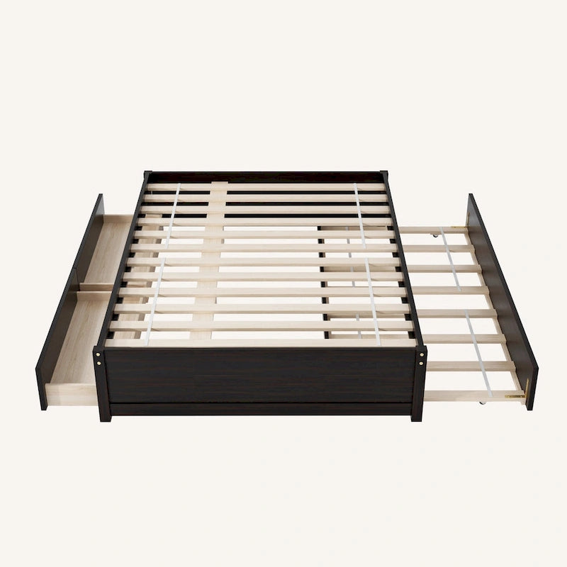 Letto matrimoniale con letto estraibile singolo e 2 cassetti