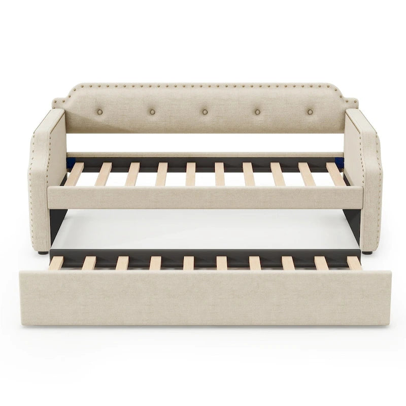 Cama nido tapizada individual con cama extraíble