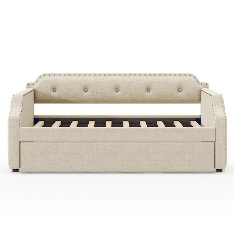 Cama nido tapizada individual con cama extraíble