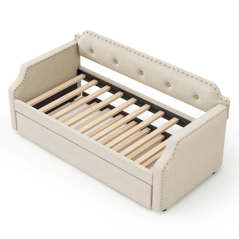 Cama nido tapizada individual con cama extraíble