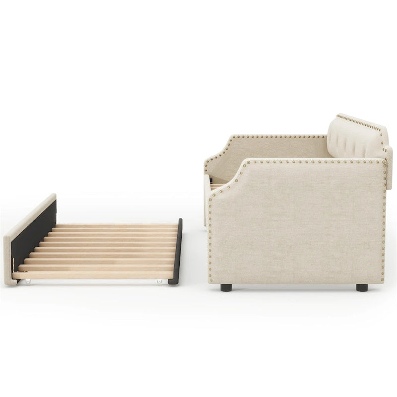 Cama nido tapizada individual con cama extraíble