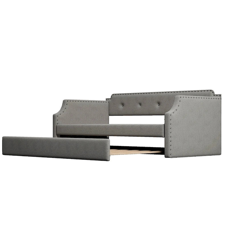 Cama nido tapizada individual con cama extraíble