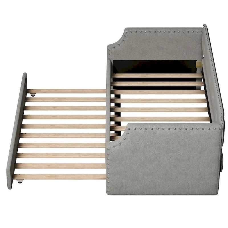 Cama nido tapizada individual con cama extraíble