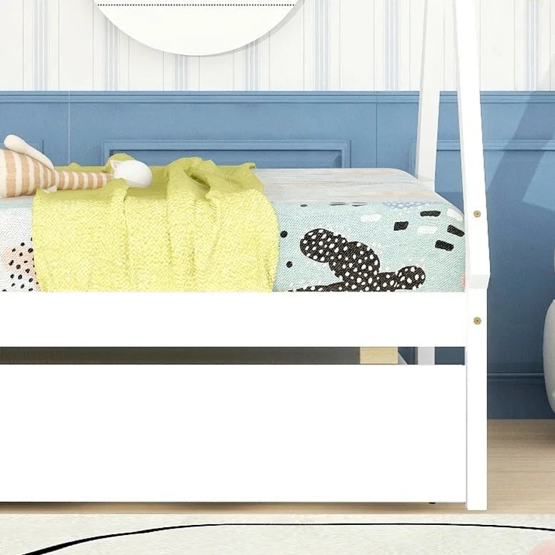 Cama de suelo tipo tienda de campaña tamaño Twin con cama nido