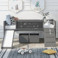 Twin Size Wood Loft Bed with Two Storage Boxes