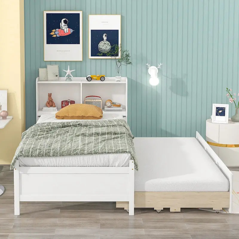 Einzelbett mit ausziehbarem Einzelbett und Schubladen