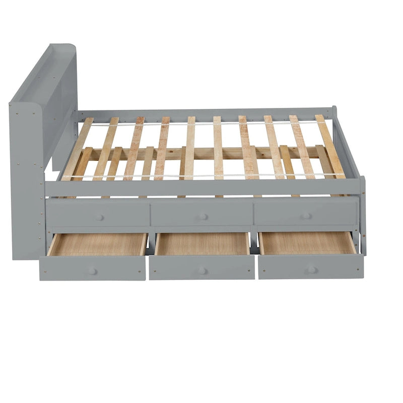 Einzelbett mit ausziehbarem Einzelbett und Schubladen
