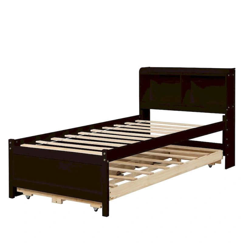 Einzelbett mit ausziehbarem Einzelbett und Schubladen