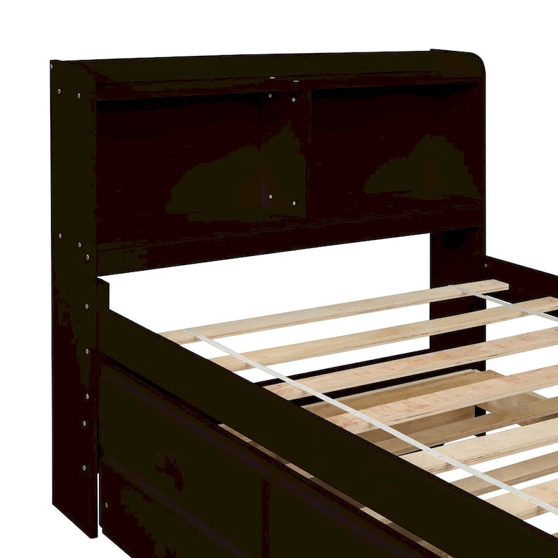 Einzelbett mit ausziehbarem Einzelbett und Schubladen