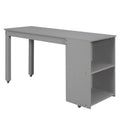 Niedriges Lern-Hochbett mit Schrank, Regalen und mobilem Rollschreibtisch