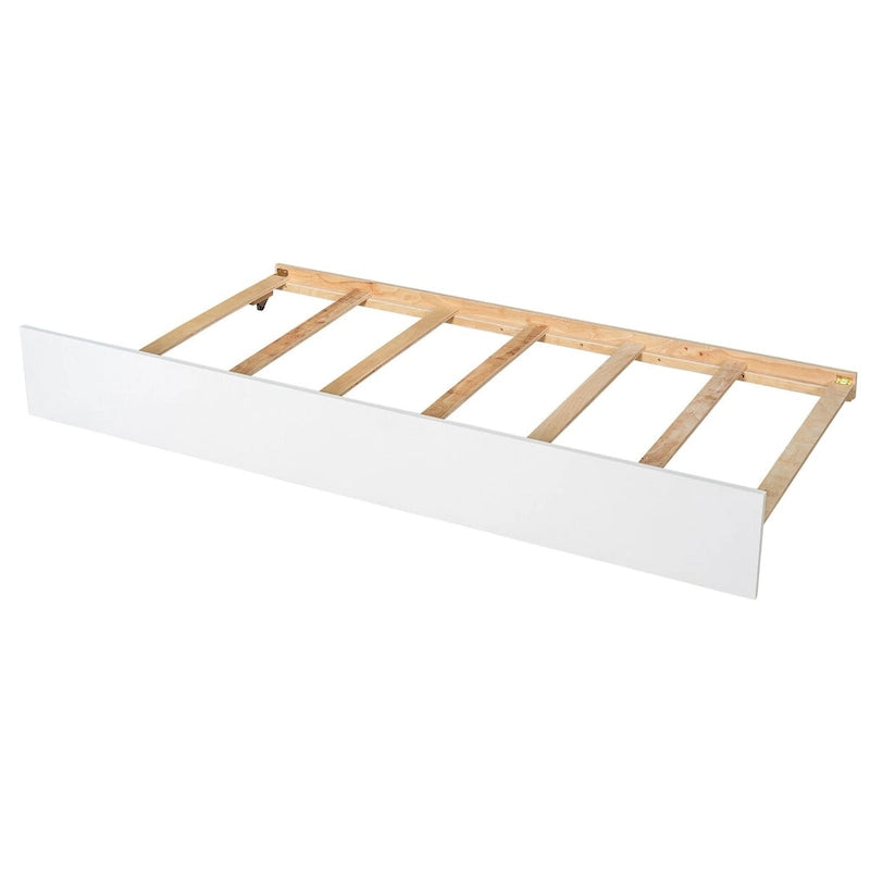 Bett in voller Größe mit Ausziehbett und Bücherregal