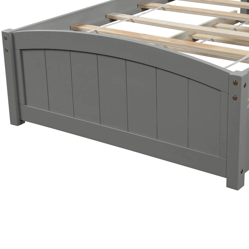 Cama de plataforma para dormitorio de madera maciza tamaño Twin con cama nido
