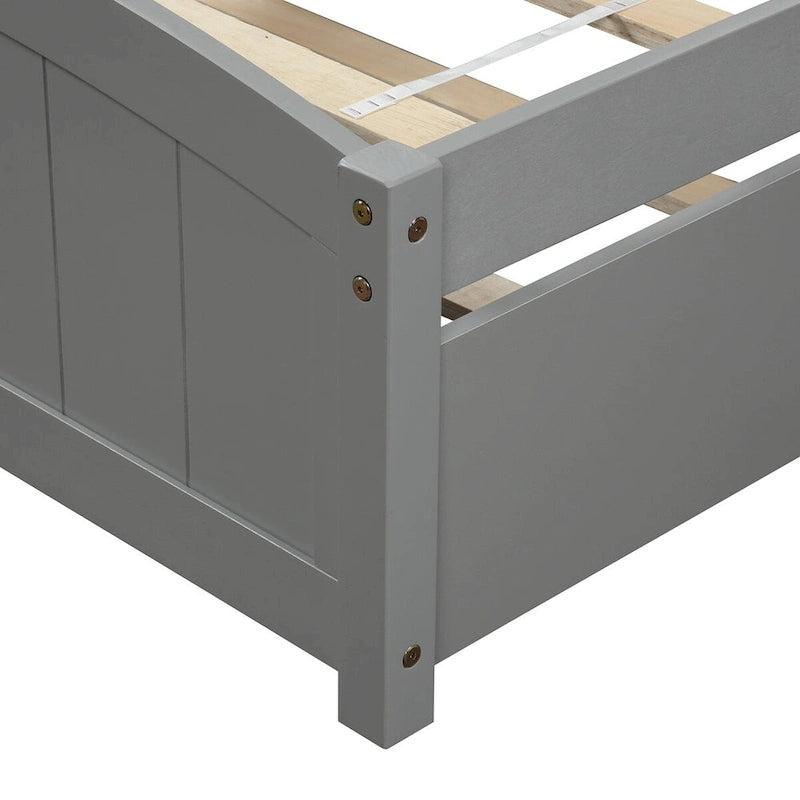 Cama de plataforma para dormitorio de madera maciza tamaño Twin con cama nido