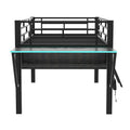 Cama alta intermedia individual para videojuegos con escritorio y LED